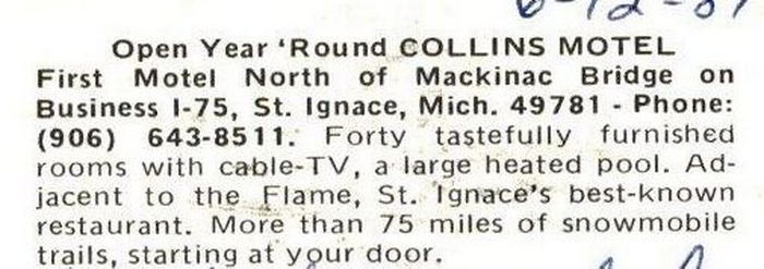 Collins Motel - Vintage Postcard Of Collins Motel (newer photo)